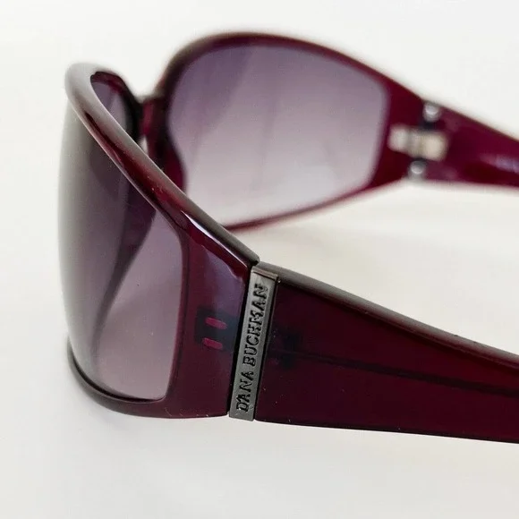 Dana Buchman RLEYPU00 Dark Purple/Gray New Geometric Wrap Women's Sunglasses - Picture 4 of 8